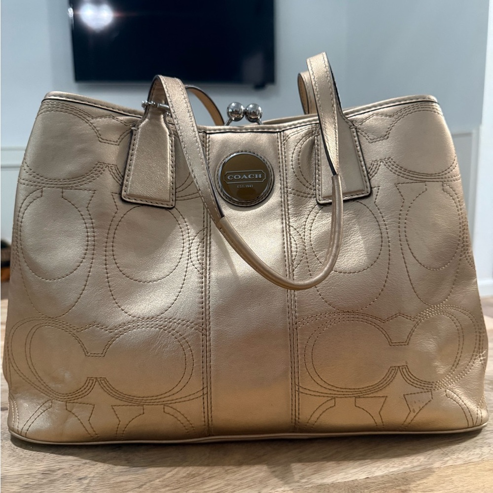 NEW Coach Metallic Gold Handbag